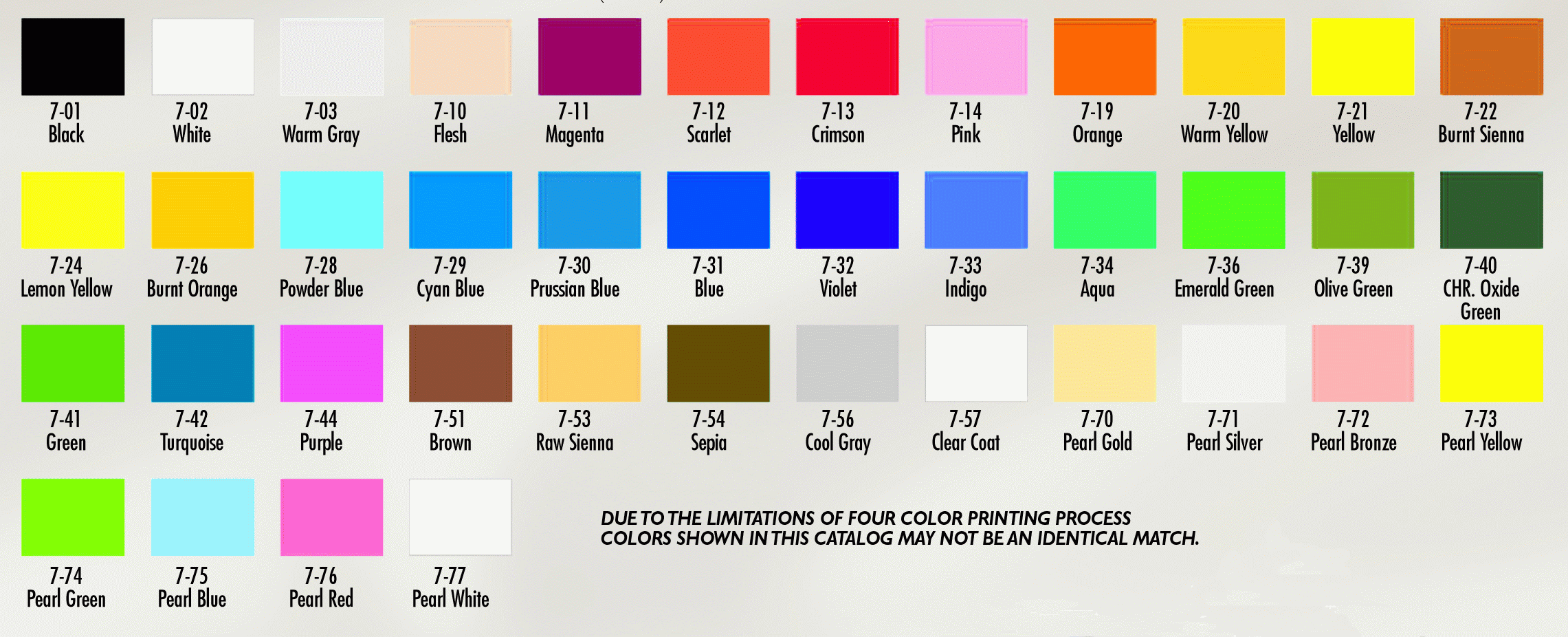 Fine Coat Paint Color Chart