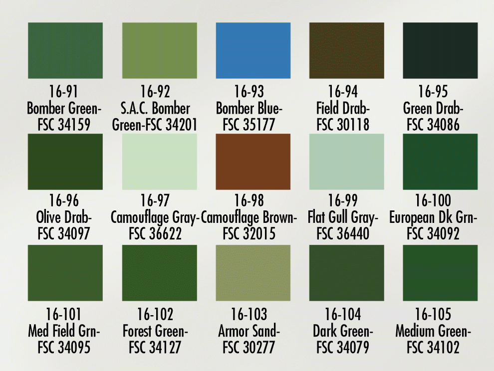 Army Green Color Chart